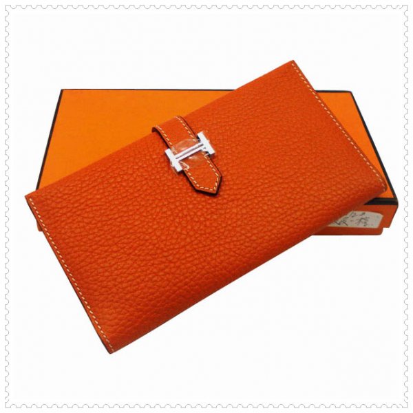 Hermes Bearn Gusset Wallet Orange